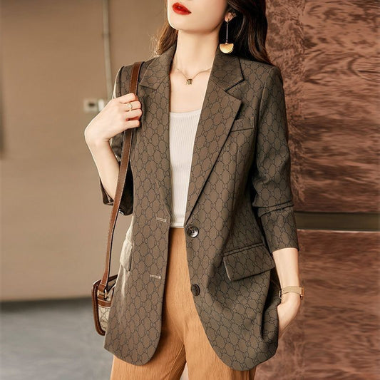 Blazers femininos da moda primavera e outono 2024 novo estilo feminino high end