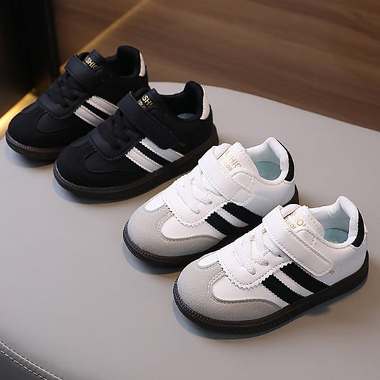 Moda esporte sapatos para crianças couro do plutônio ergonomia crianças têni