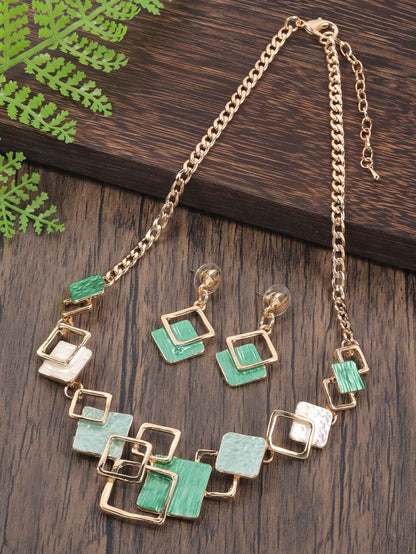 Moda simples gotejamento óleo geométrico conjuntos de jóias para acessórios