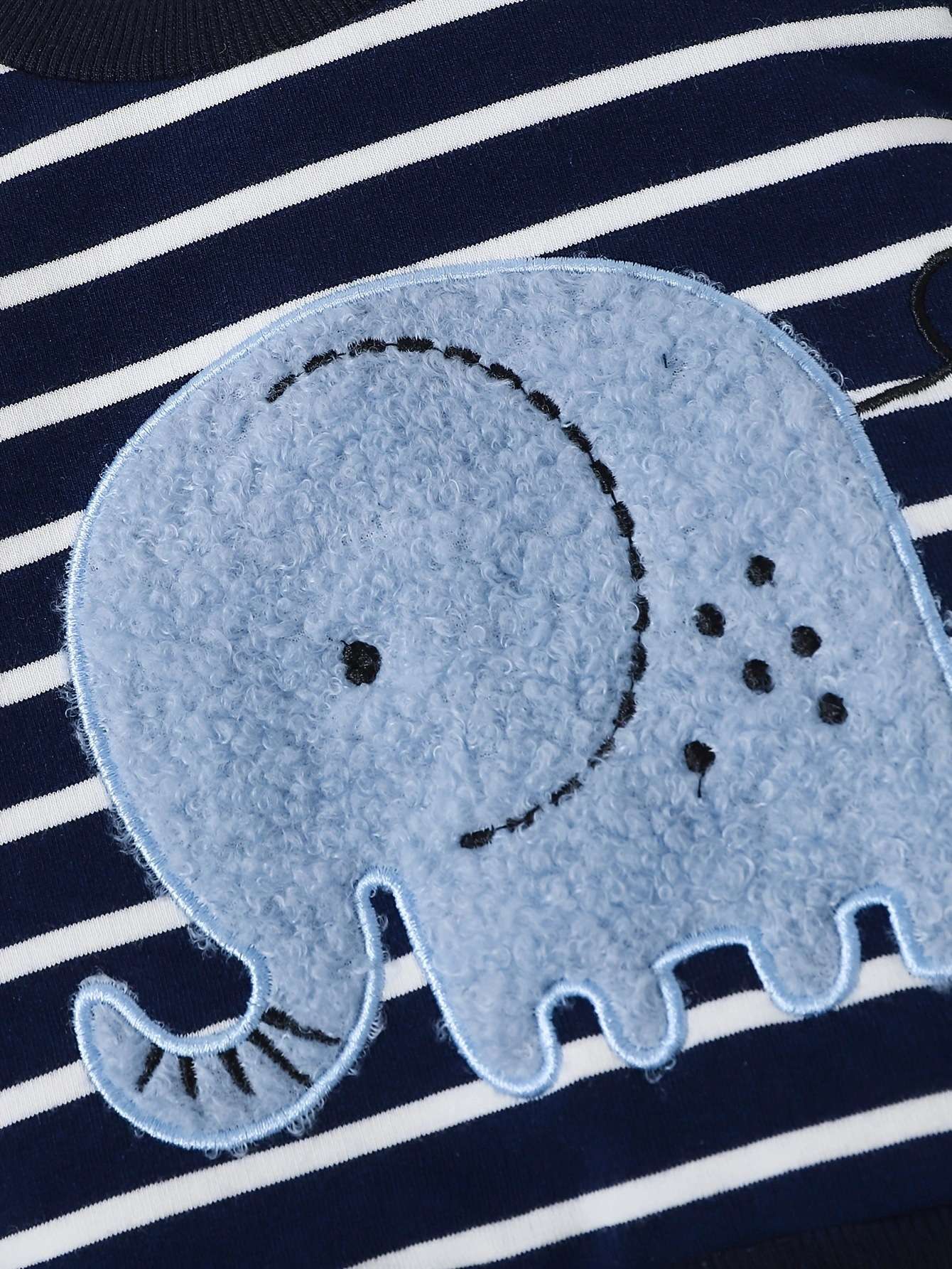 Conjunto de listras de elefantes para meninos e meninas, casual bonito estampado