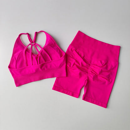 2 pçs conjuntos de yoga feminino cintura alta roupas de treino ginásio wear ro