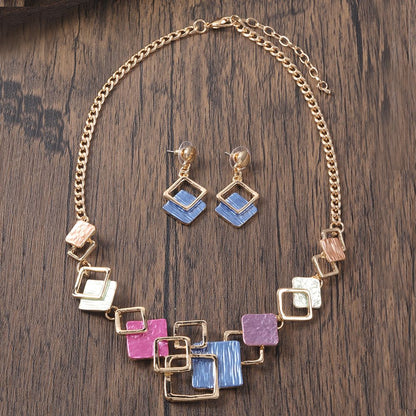 Moda simples gotejamento óleo geométrico conjuntos de jóias para acessórios