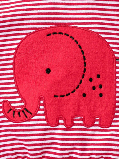 Conjunto de listras de elefantes para meninos e meninas, casual bonito estampado