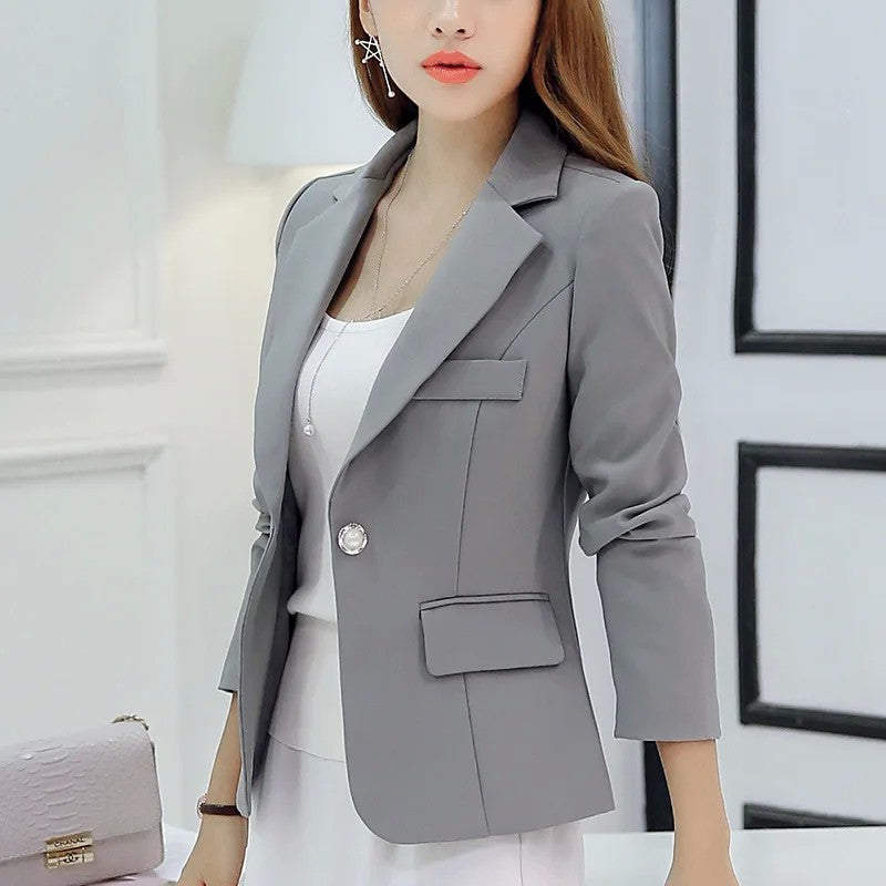 Preto feminino blazer 2025 formal fino blazers senhora escritório trabalho tern