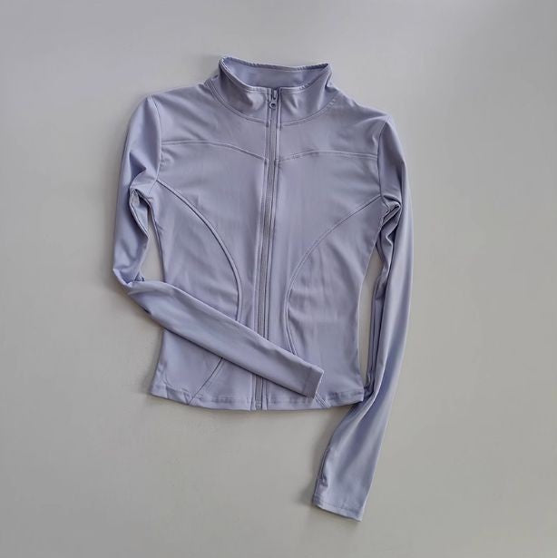 Roupas femininas de ioga magras de manga comprida, esportes ao ar livre, secagem