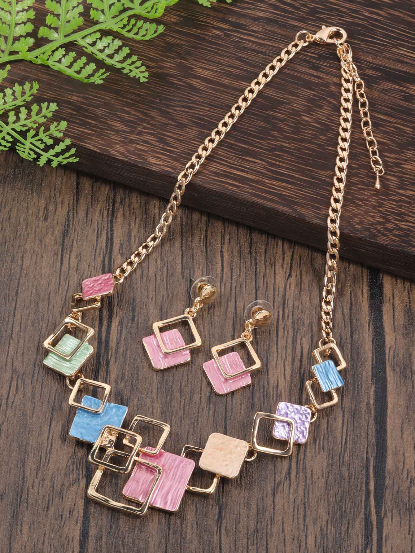 Moda simples gotejamento óleo geométrico conjuntos de jóias para acessórios