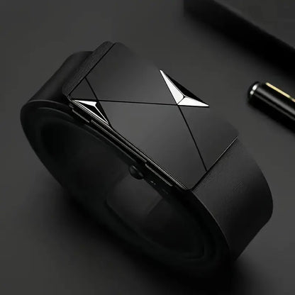 Cinto de couro PU masculino elegante – cintos da moda para vida diária, lazer