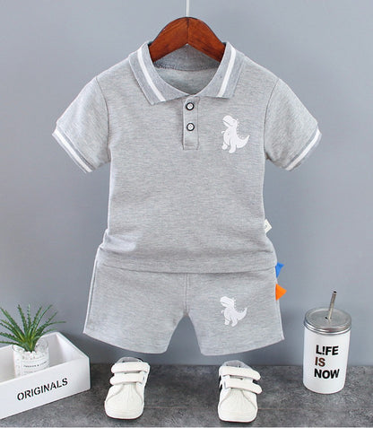 Bebê infantil menino definir roupas de verão casual esporte terno camisa polo