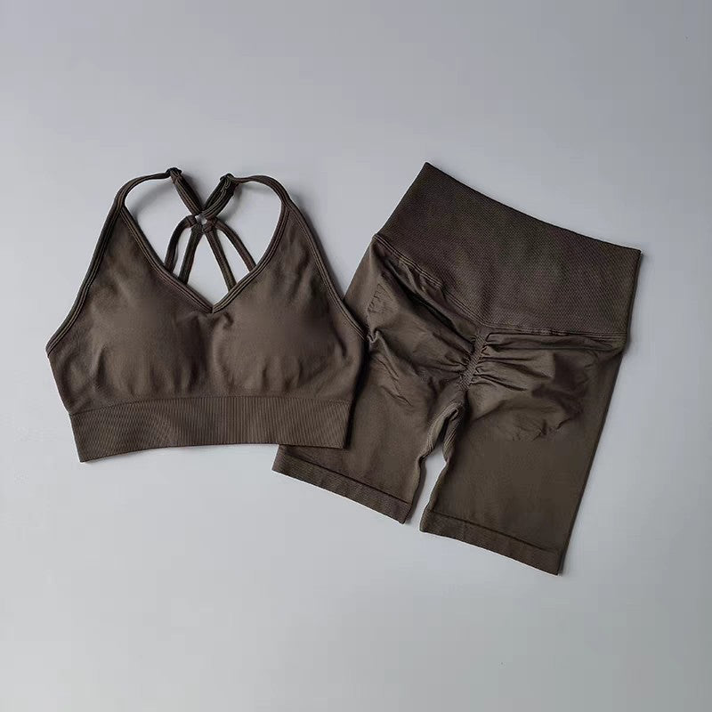 2 pçs conjuntos de yoga feminino cintura alta roupas de treino ginásio wear ro