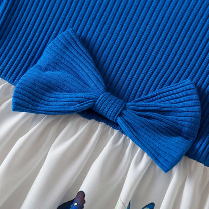 Vestido floral rosa preto para meninas de 3 a 8 anos, verão, roupas casuais par