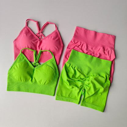 2 pçs conjuntos de yoga feminino cintura alta roupas de treino ginásio wear ro