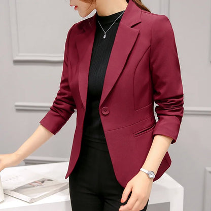 Preto feminino blazer 2025 formal fino blazers senhora escritório trabalho tern