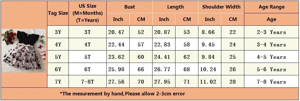 Vestido floral rosa preto para meninas de 3 a 8 anos, verão, roupas casuais par