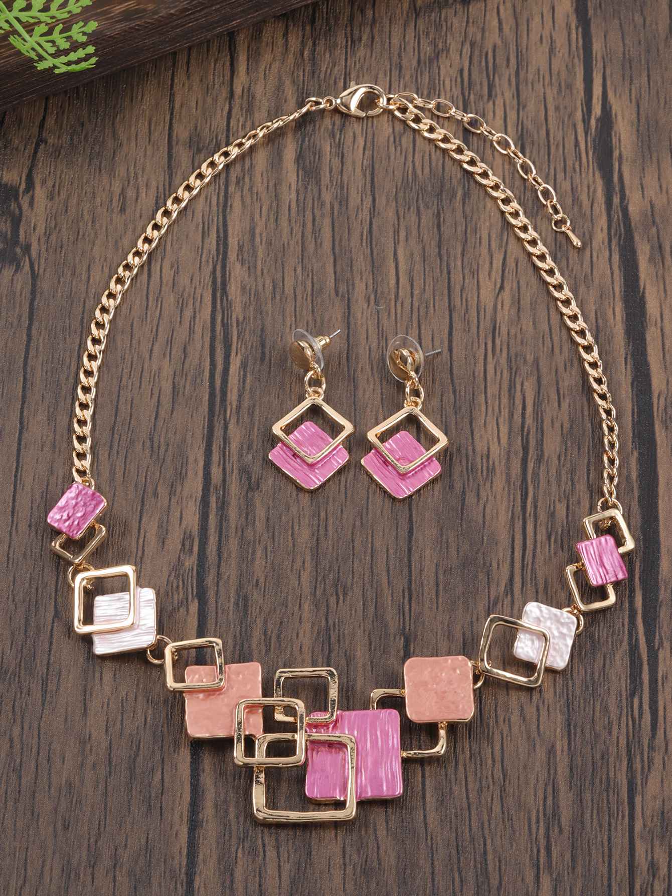 Moda simples gotejamento óleo geométrico conjuntos de jóias para acessórios