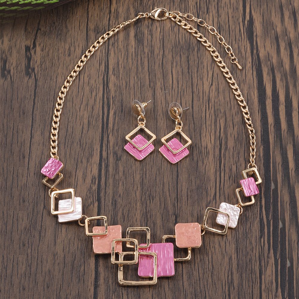 Moda simples gotejamento óleo geométrico conjuntos de jóias para acessórios