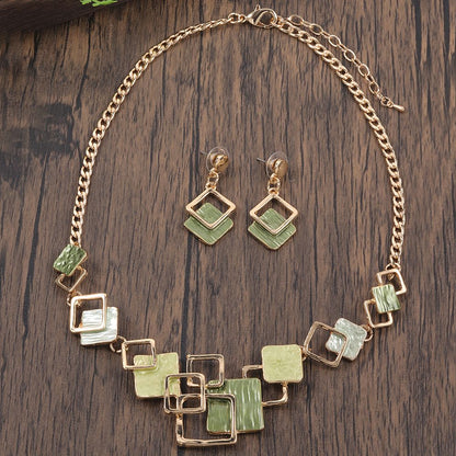 Moda simples gotejamento óleo geométrico conjuntos de jóias para acessórios