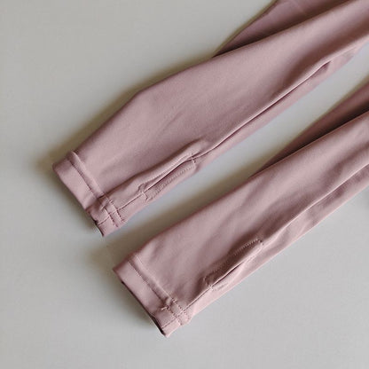 Roupas femininas de ioga magras de manga comprida, esportes ao ar livre, secagem