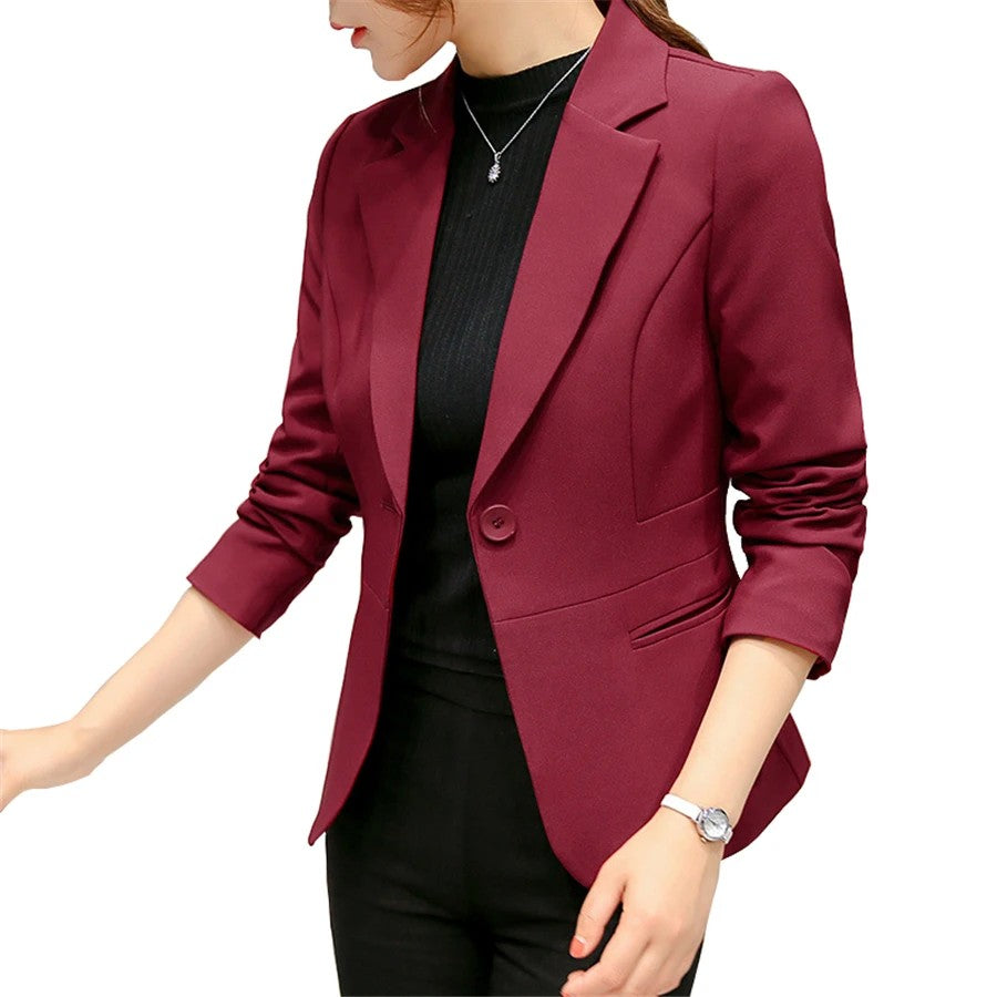 Preto feminino blazer 2025 formal fino blazers senhora escritório trabalho tern