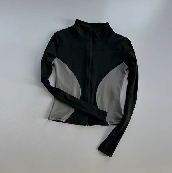 Roupas femininas de ioga magras de manga comprida, esportes ao ar livre, secagem