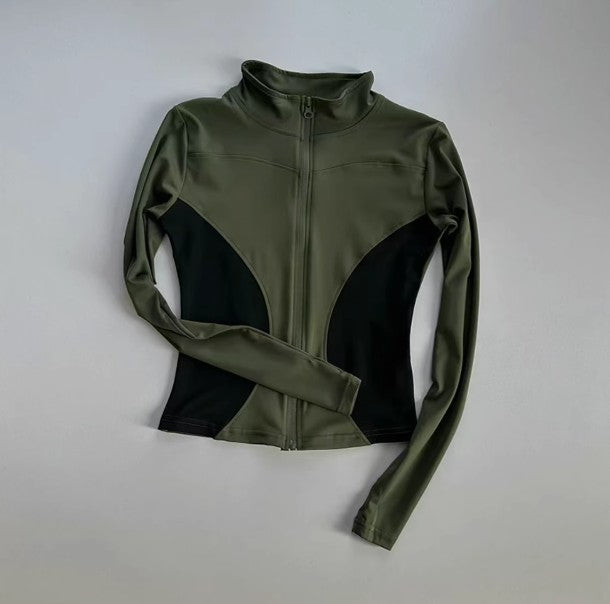 Roupas femininas de ioga magras de manga comprida, esportes ao ar livre, secagem