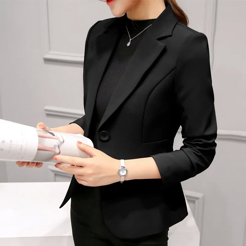 Preto feminino blazer 2025 formal fino blazers senhora escritório trabalho tern