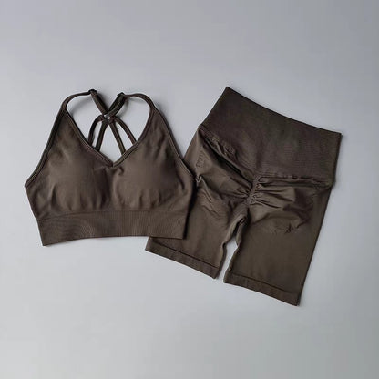 2 pçs conjuntos de yoga feminino cintura alta roupas de treino ginásio wear ro