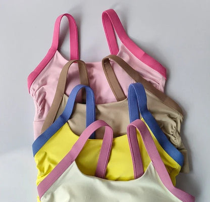 Conjunto de yoga integrado com bloqueio de cor de alta intensidade, 2 peças, ro