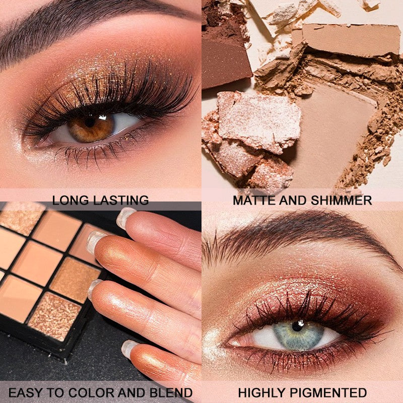 Paleta de sombras com 9 cores