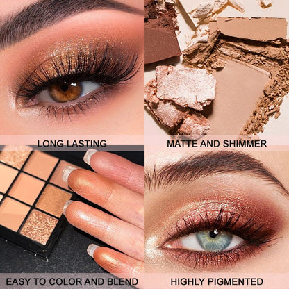 Paleta de sombras com 9 cores