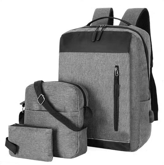 Kit 3 Peças Mochila Estojo Bolsa Lateral Unissex Confortável Versátil e Grand
