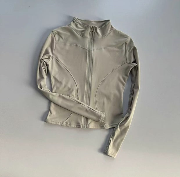 Roupas femininas de ioga magras de manga comprida, esportes ao ar livre, secagem