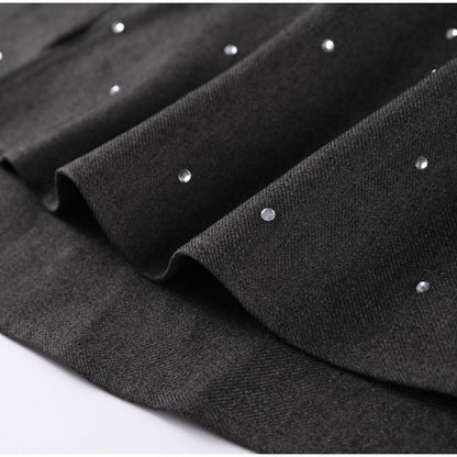 Elegante feminino strass calças superiores ternos conjunto sem alças sem manga