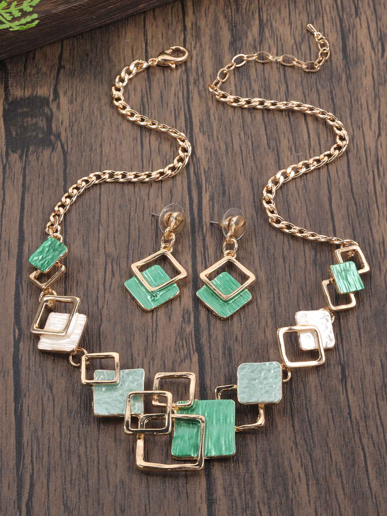 Moda simples gotejamento óleo geométrico conjuntos de jóias para acessórios