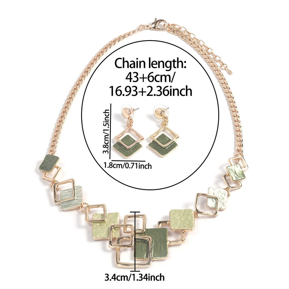 Moda simples gotejamento óleo geométrico conjuntos de jóias para acessórios