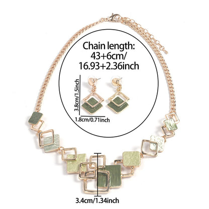 Moda simples gotejamento óleo geométrico conjuntos de jóias para acessórios