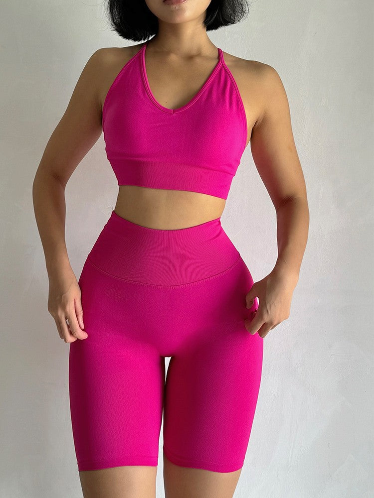 2 pçs conjuntos de yoga feminino cintura alta roupas de treino ginásio wear ro