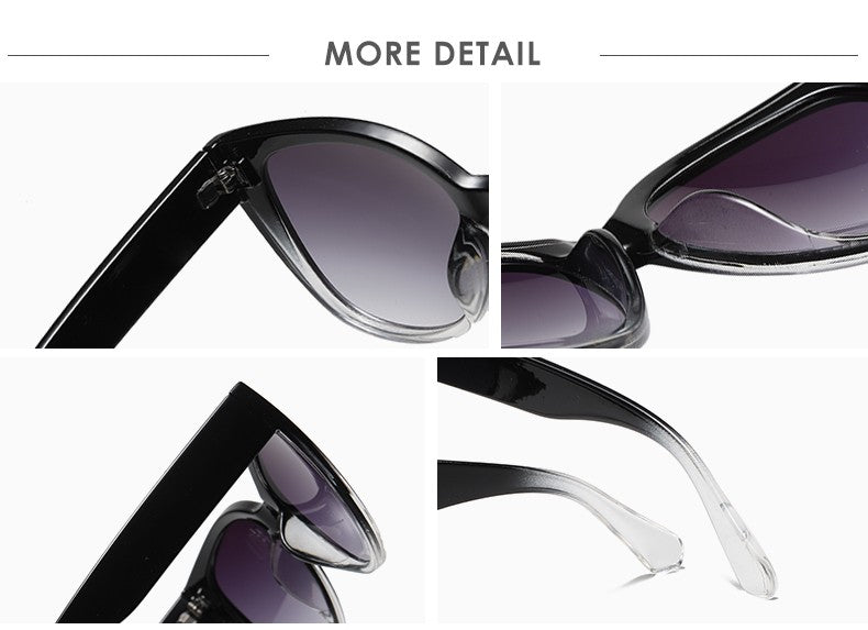 Moda retro olho de gato óculos de sol feminino marca óculos de sol lente gradi