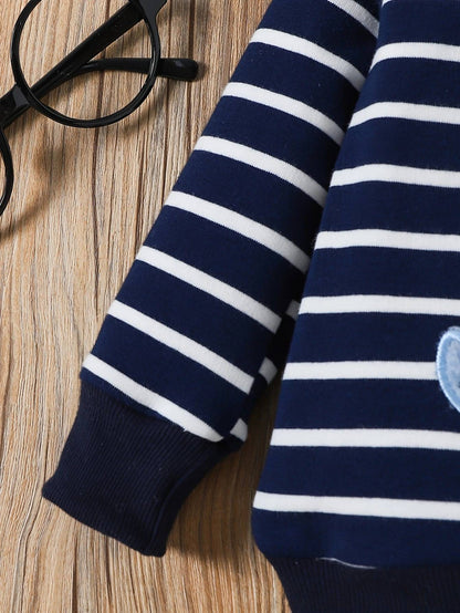 Conjunto de listras de elefantes para meninos e meninas, casual bonito estampado