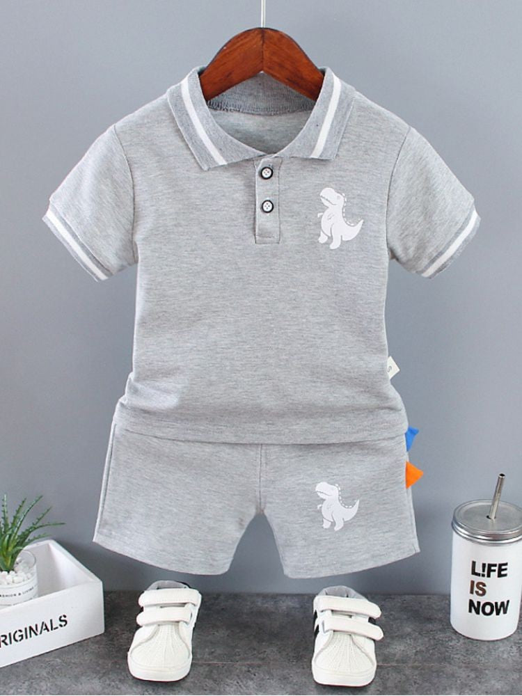 Bebê infantil menino definir roupas de verão casual esporte terno camisa polo