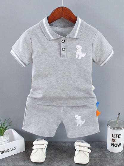 Bebê infantil menino definir roupas de verão casual esporte terno camisa polo