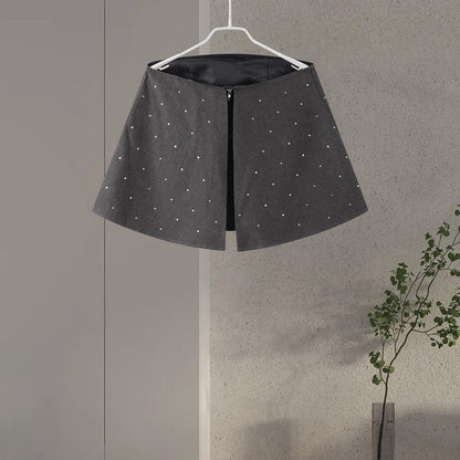 Elegante feminino strass calças superiores ternos conjunto sem alças sem manga