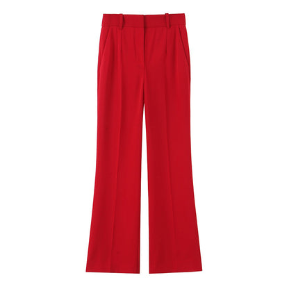 Trafza feminino romântico colete vermelho conjunto com decote em v com cinto ca