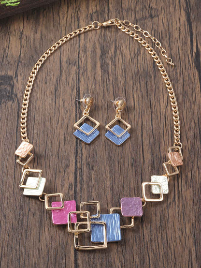 Moda simples gotejamento óleo geométrico conjuntos de jóias para acessórios