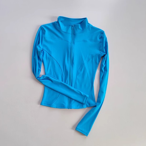 Roupas femininas de ioga magras de manga comprida, esportes ao ar livre, secagem